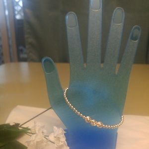 Simple Beaded Sterling Silver Bracelet by Shawzae